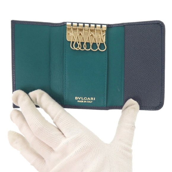 Bvlgari Men's Blue Leather 6-Key Case (1469) - Picture 6 of 11